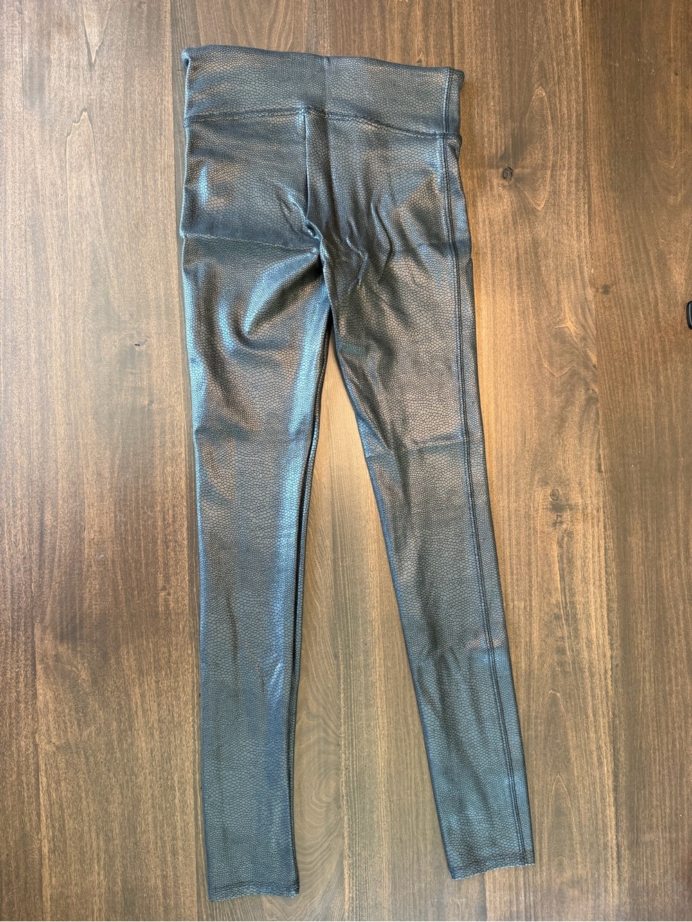 SPANX Black Snake-Embossed High-Waist Leggings - Picture 4 of 4